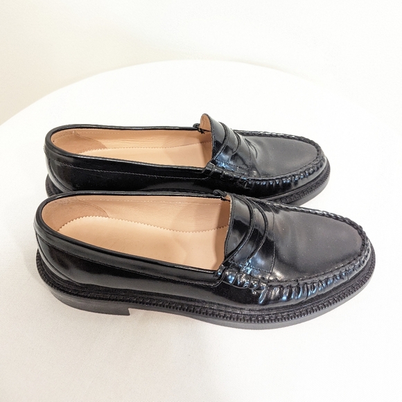 J Crew 2023 Winona Black Leather Penny Loafers Size - Picture 6 of 13